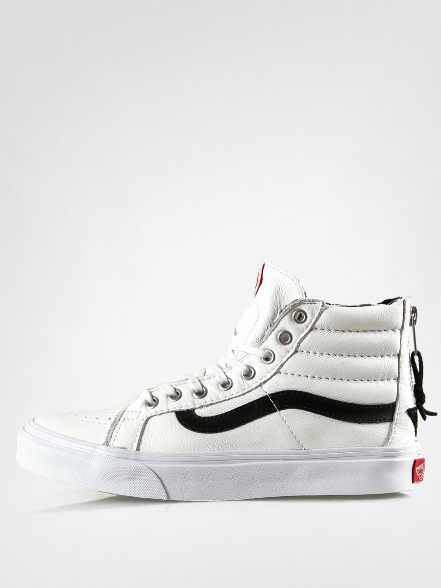 leather high top vans with zipper