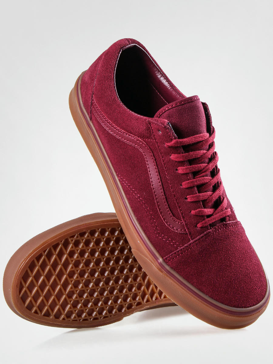 burgundy vans old skool gum sole