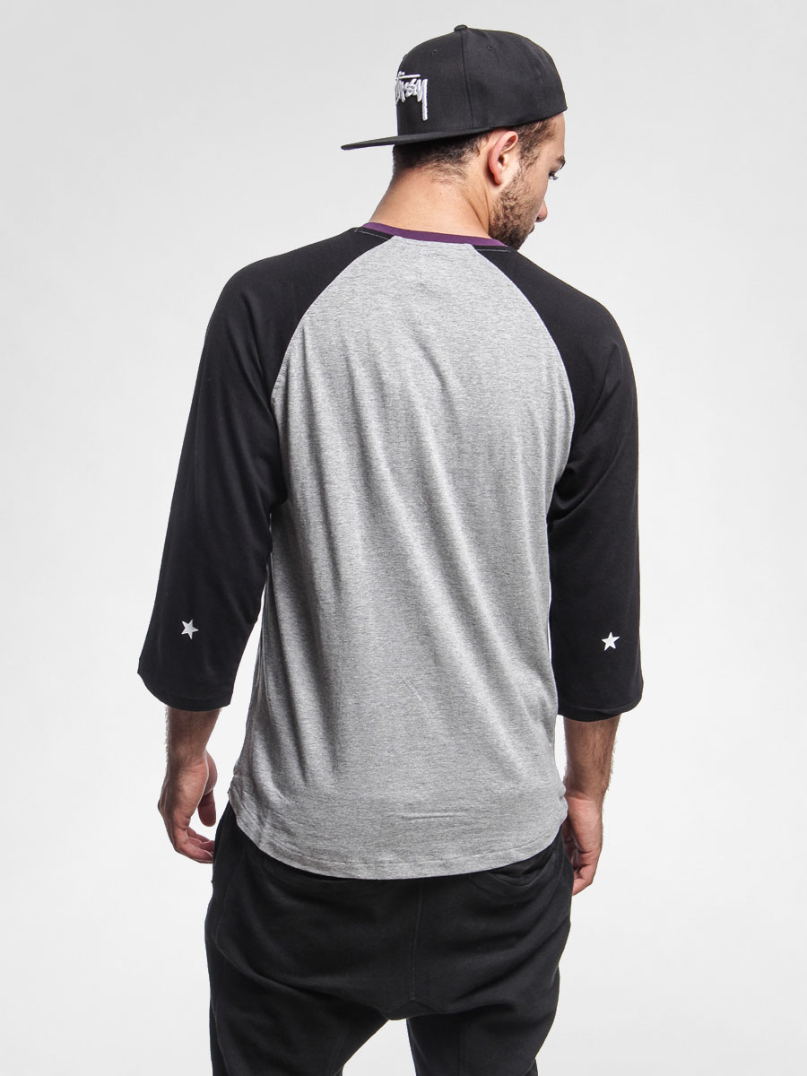 Stussy T-shirt Baseball Wt 3 4 Raglan (grey heather)