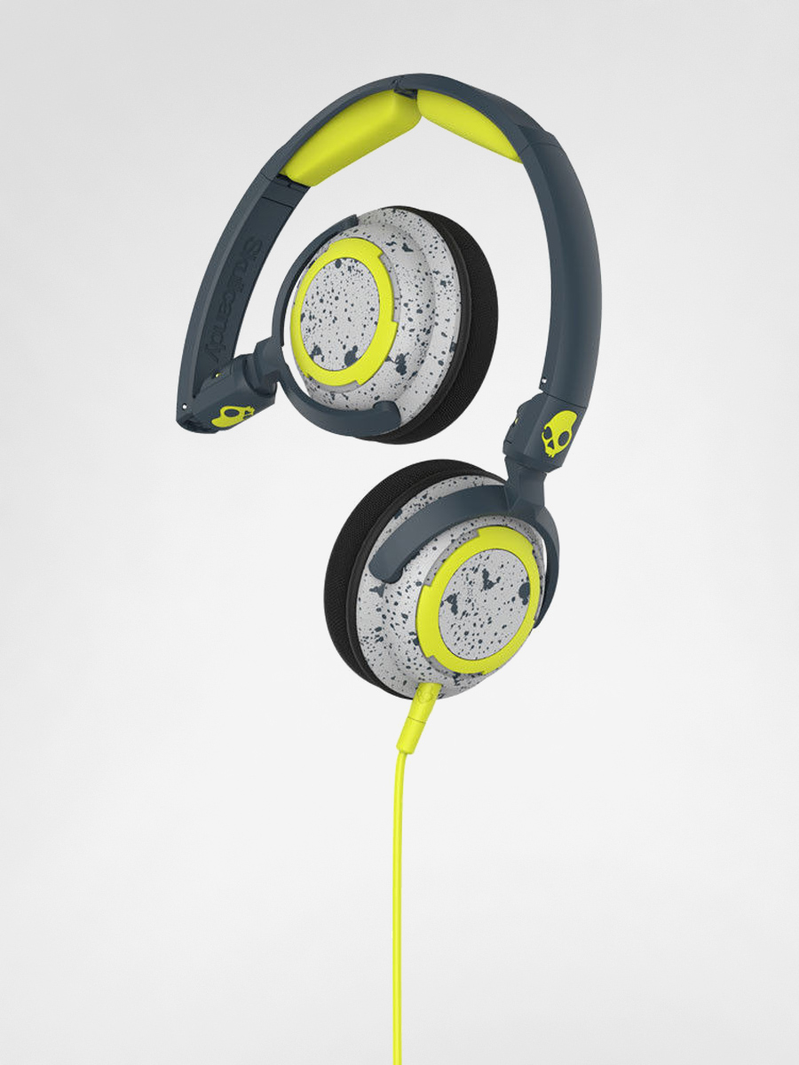 Skullcandy Headphones Lowrider On Ear W Mic (dark grey/light grey/hot lime)