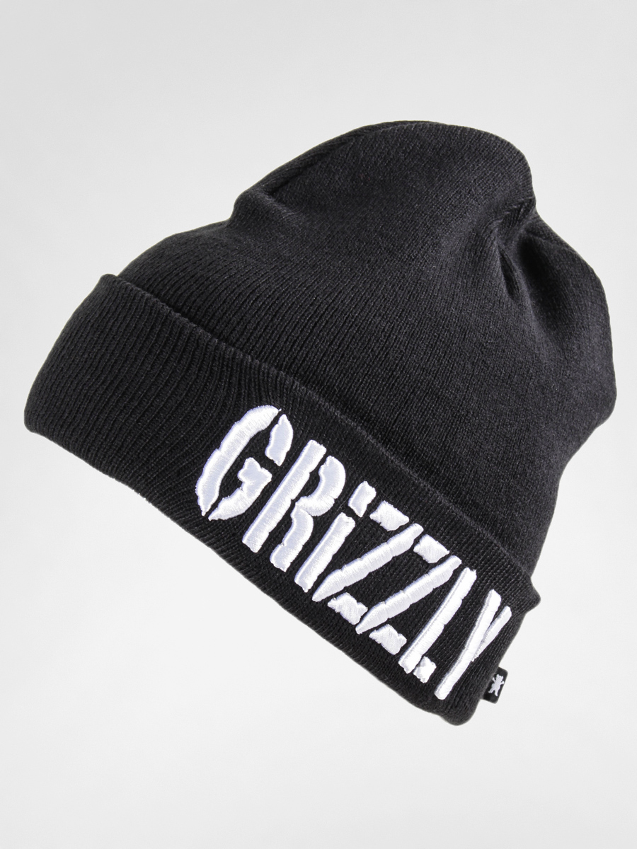 Diamond Grizzly Beanie Puff Embroidery 