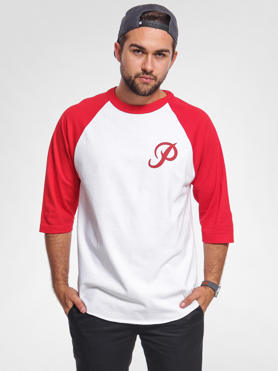 Primitive T-shirt Classic P Raglan (white/red)