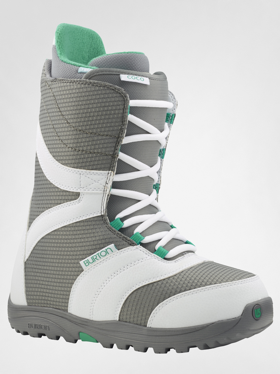 Bottes De Snowboard Burton Femmes – Taille UK 4, Gris/vert, Lacets, Occasion