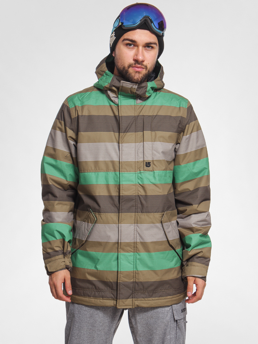 Mens Burton Snowboard jacket TWC GREENLIGHT (hickory micro stripe)