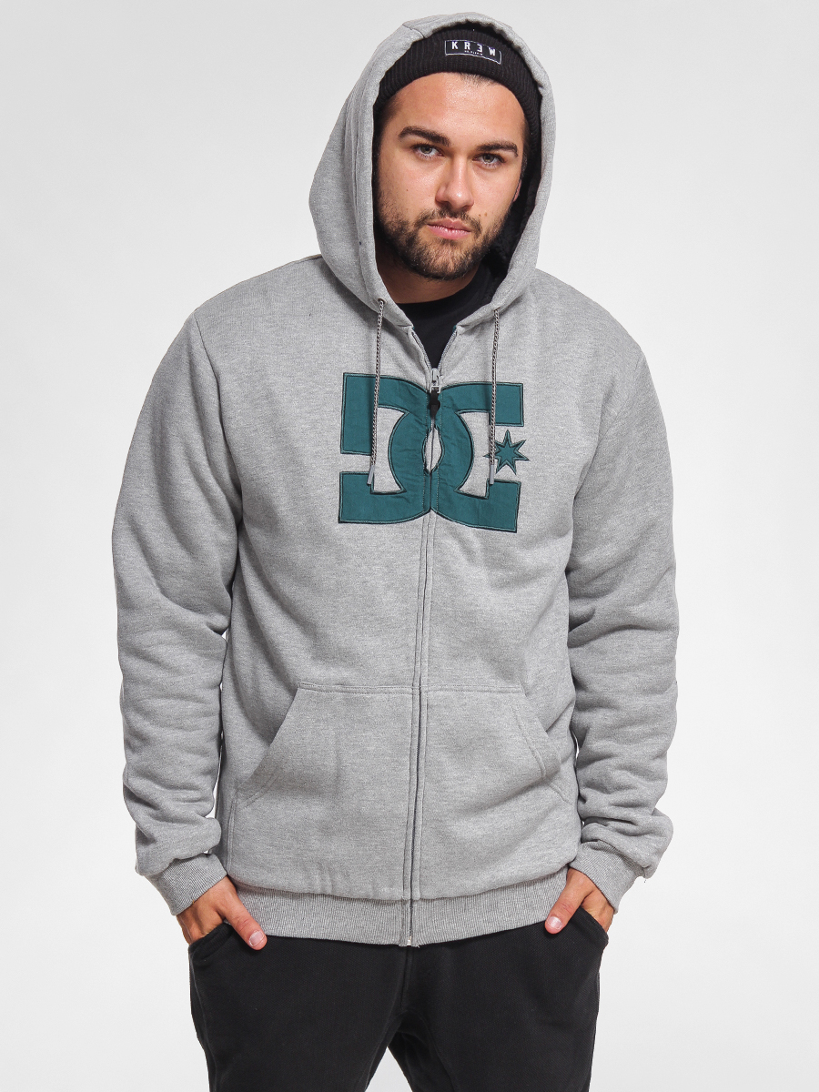 Mens DC Hoodie Star Sherpa ZHD (heather grey)
