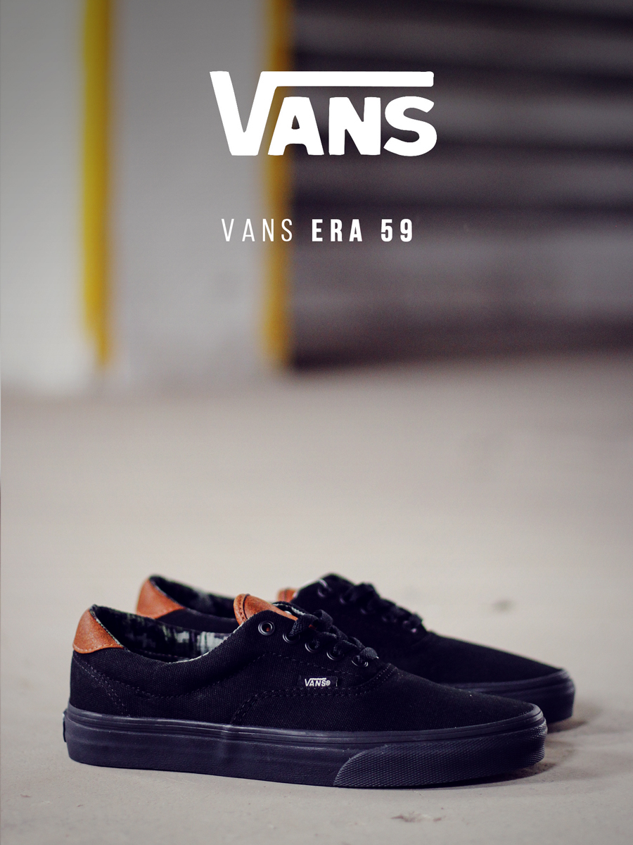 vans era 59 black black camo
