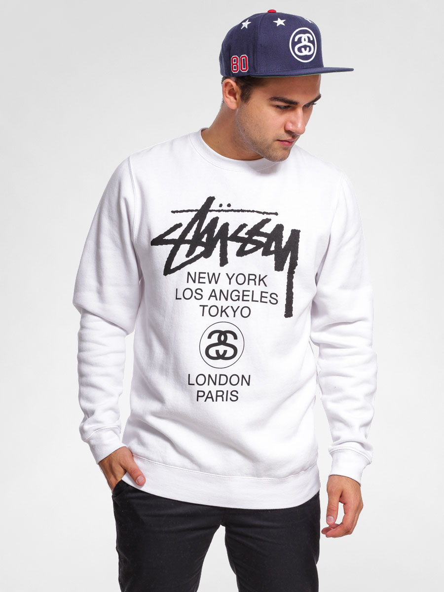 Stussy Sweatshirt World Tour Crew (white)