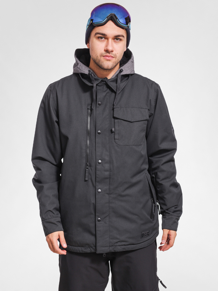 Mens 686 Snowboard jacket Authentic Woodland black pincord