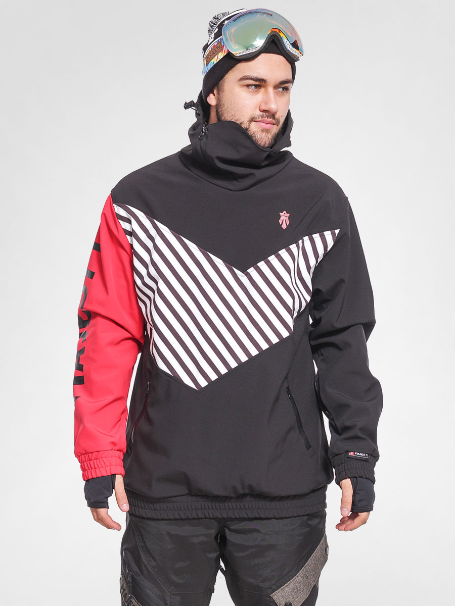 Mens Majesty Snowboard jacket Shadow Softshell (black/red/stripe)