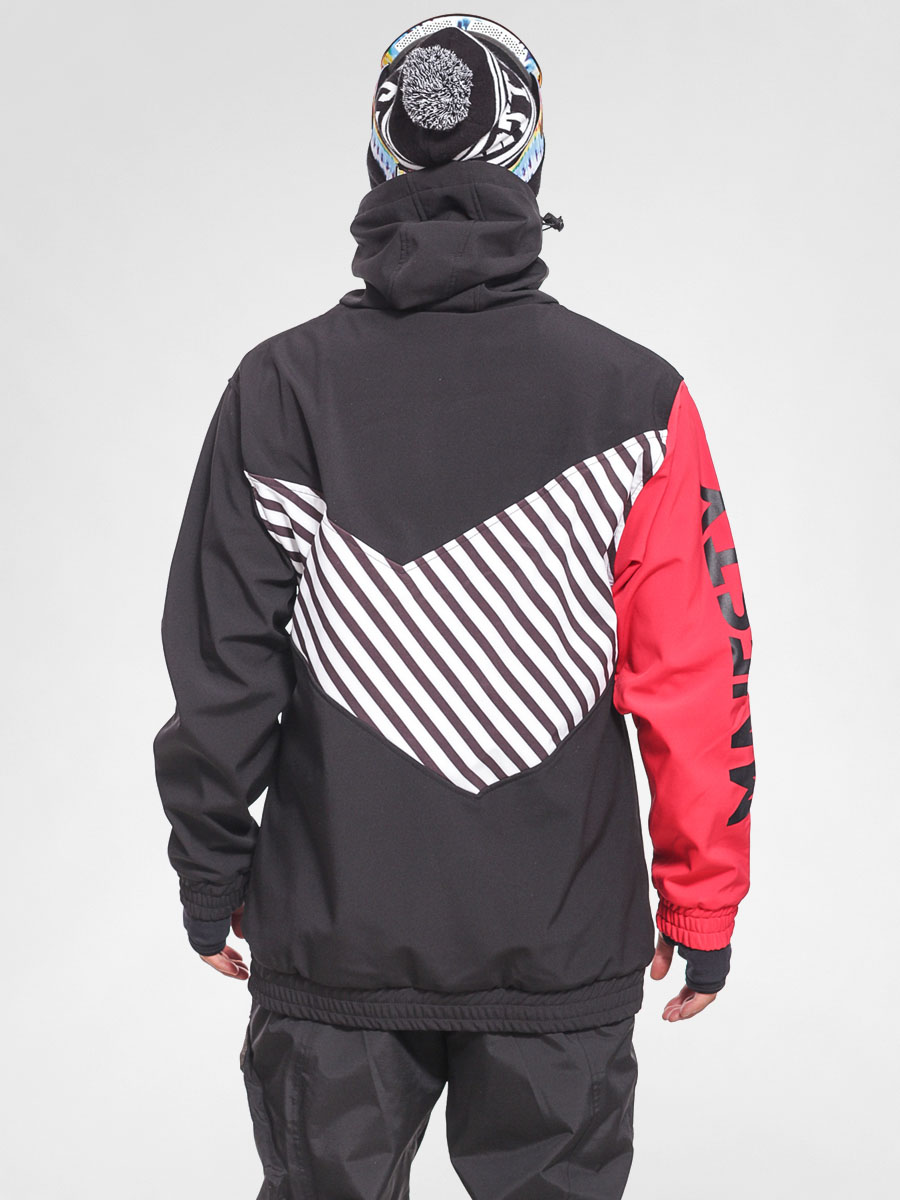 Mens Majesty Snowboard jacket Shadow Softshell (black/red/stripe)