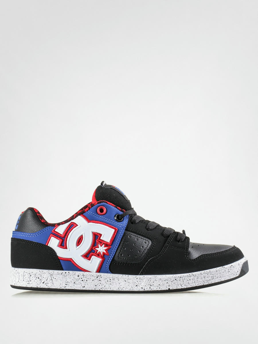 blue and red dc shoes