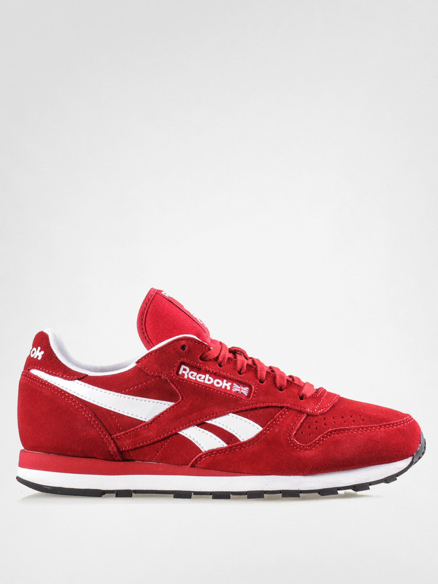 Reebok Shoes Cl Leather Suede (red/white/black/gold)