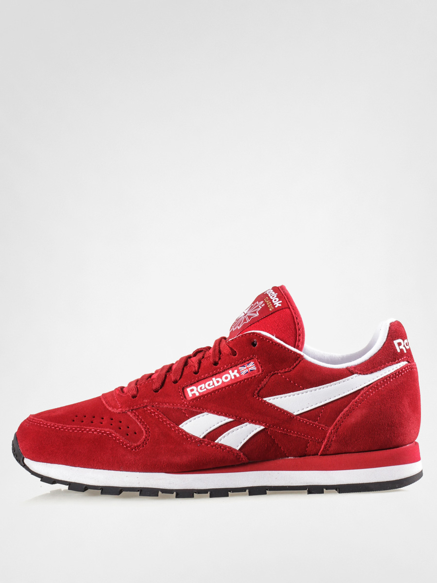 Reebok Shoes Cl Leather Suede (red/white/black/gold)
