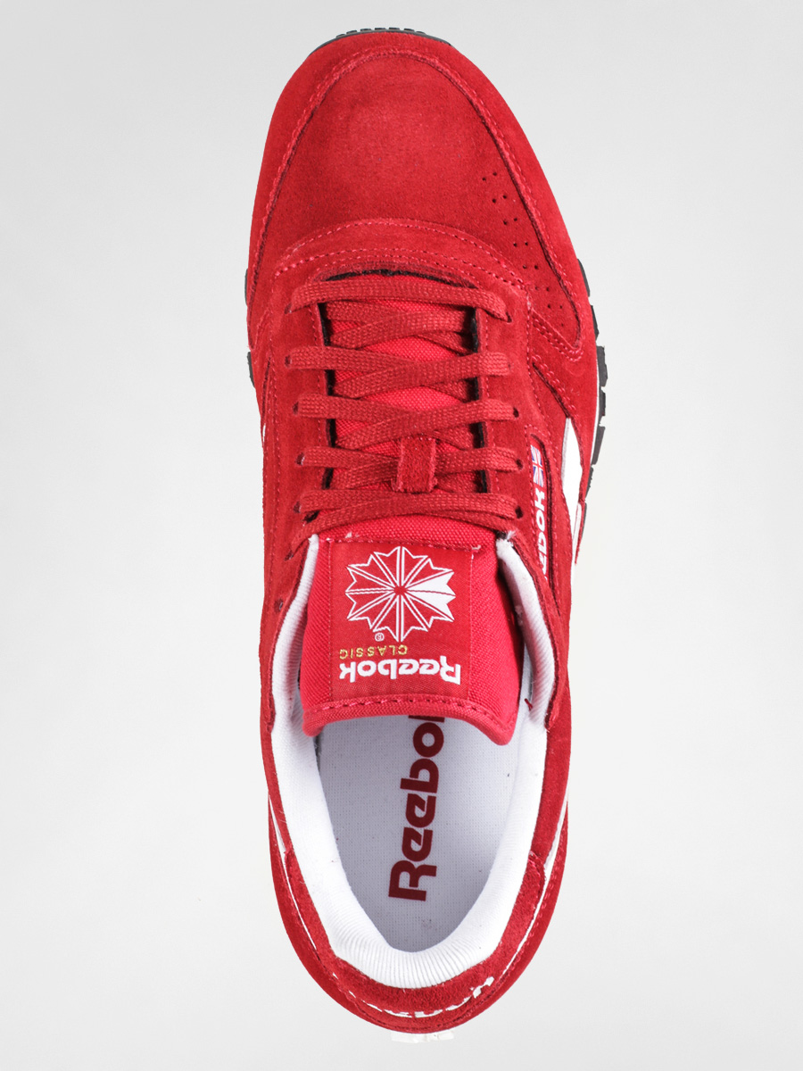 Reebok Shoes Cl Leather Suede (red/white/black/gold)