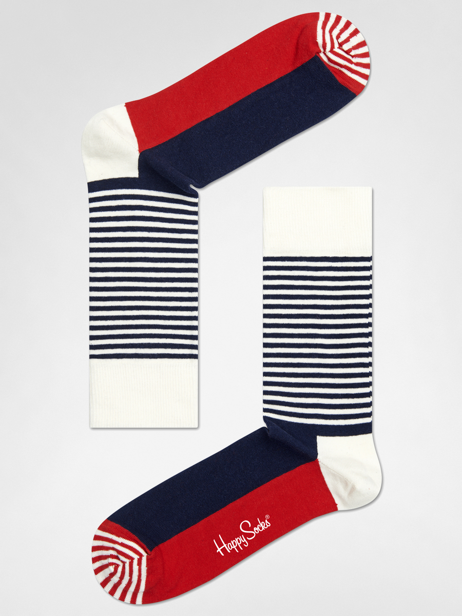 Happy Socks Socken Stripe Half (navy/red/white)