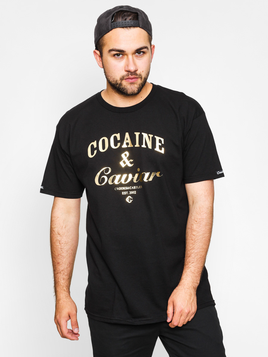 T-shirt Crooks & Castles Cocaine And Caviar Gold - Neuf Avec étiquettes, Coton, Style Urbain Surf Skate