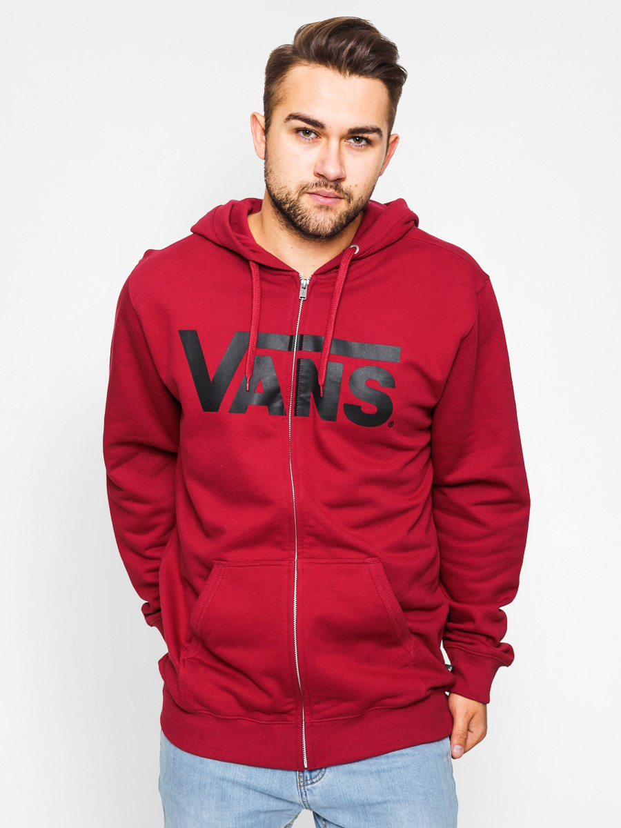 vans red zip up hoodie