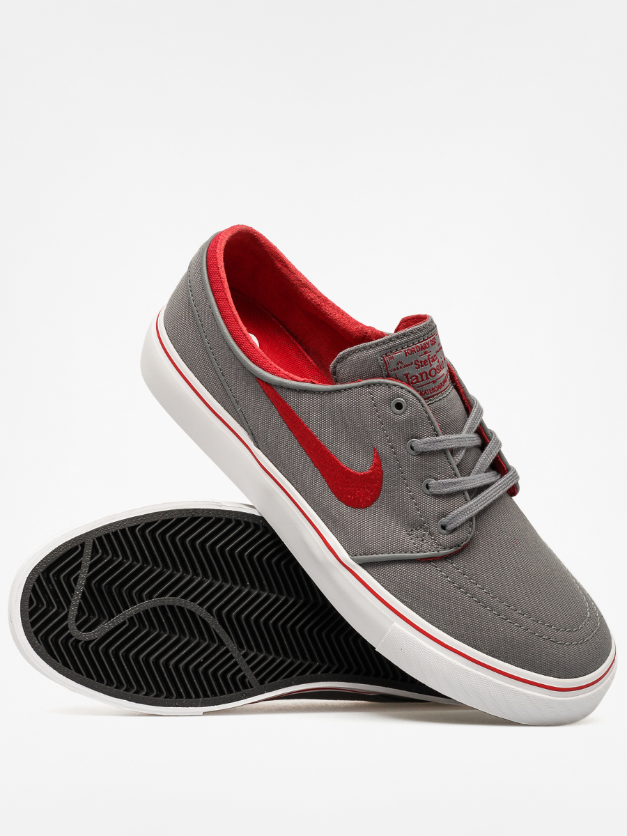 Nike Shoes Zoom Stefan Janoski CNVS (cool grey/gym red white black)