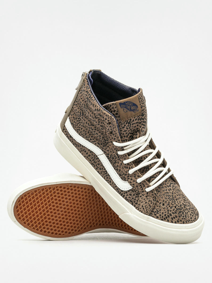 Vans Shoes Sk8 Hi Slim Zip (Cheetah Suede/Black/Tan)