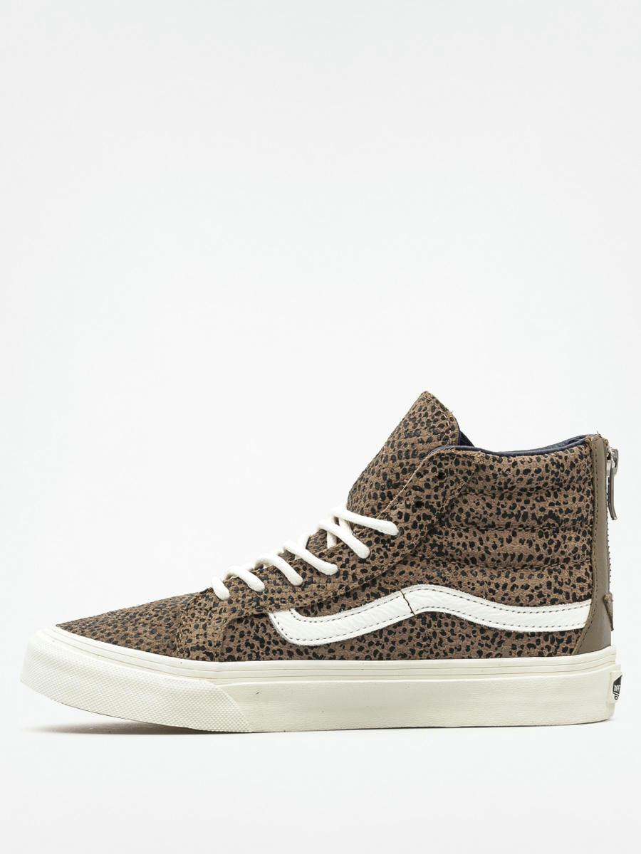 vans u sk8 hi slim zip cheetah suede