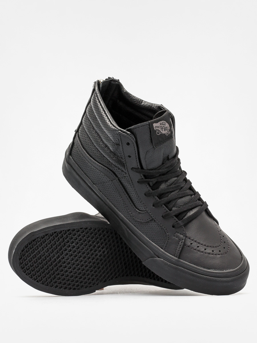 Footshop Vans Old Skool Black Leather Zip Sneakers Vans Sk8 Hi