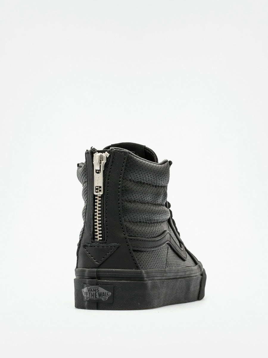 leather high top vans with zipper