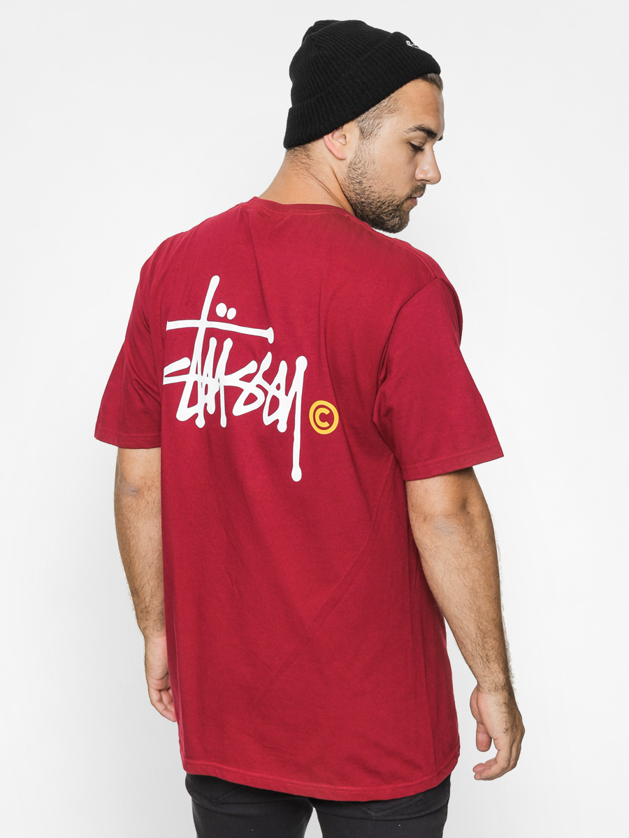 Stussy T-Shirt Basic Logo Tee (dark red)