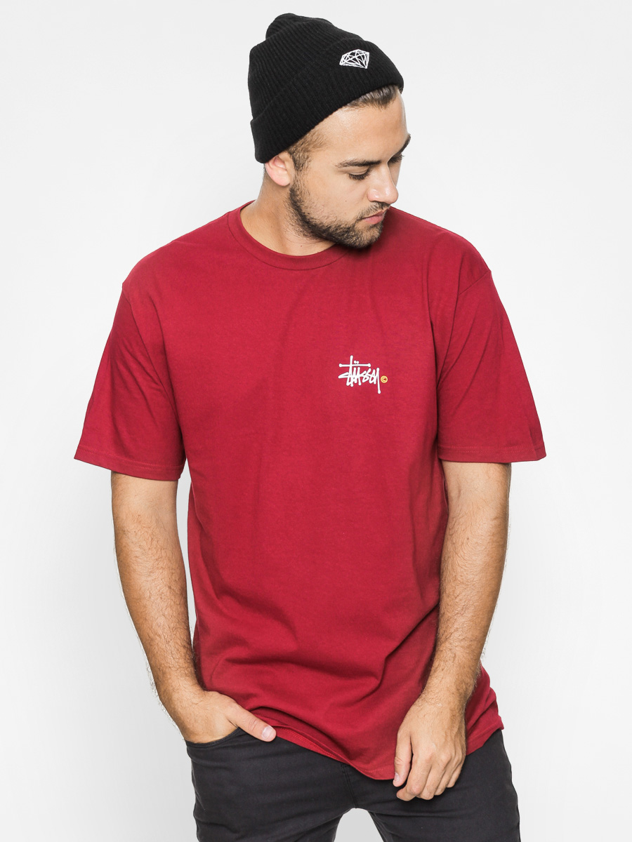 Stussy T-Shirt Basic Logo Tee (dark red)