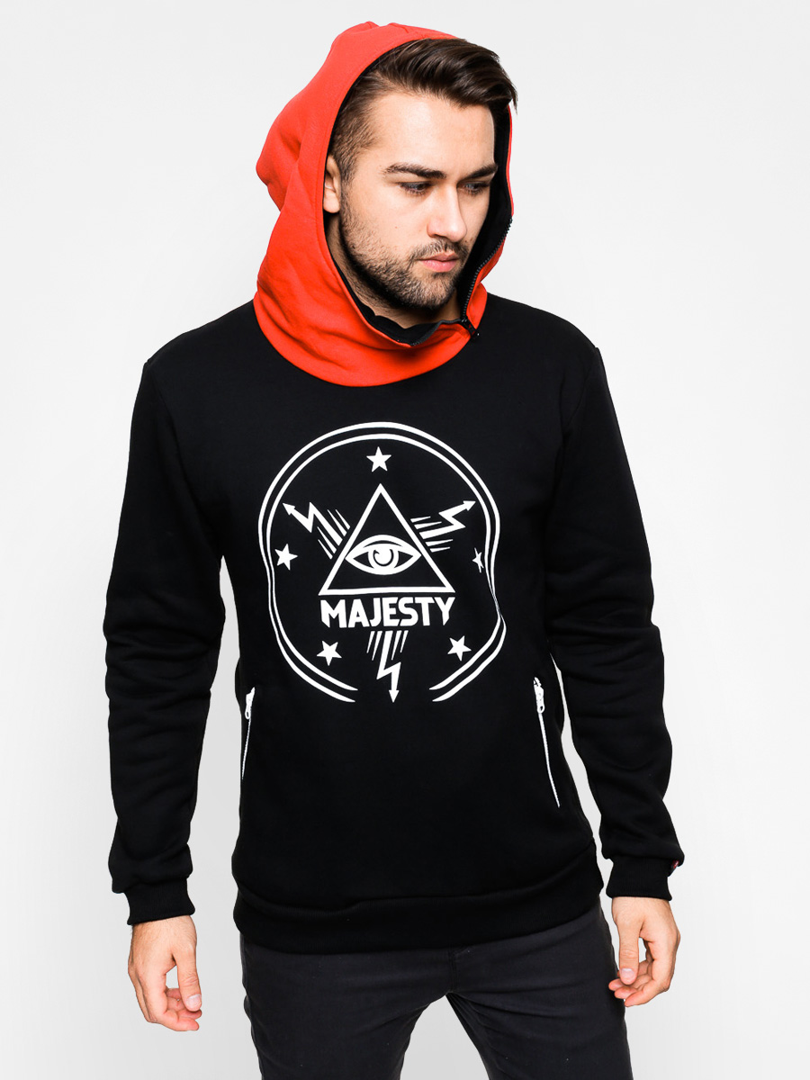 black red white hoodie