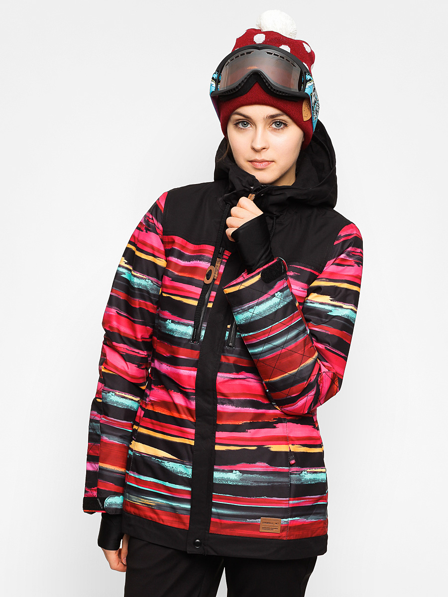 Womens O'Neill Snowboard jacket Stencil (red aop w/black)