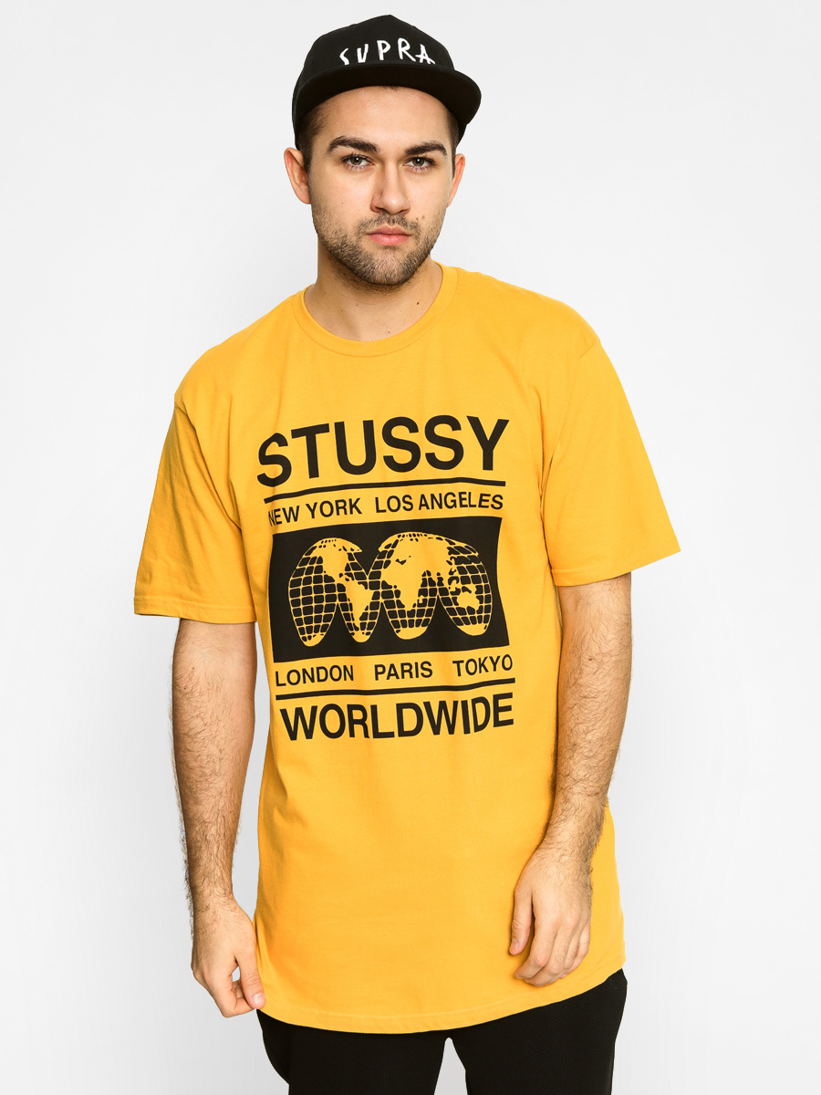 Stussy T-Shirt Worldwide Map (mustard)