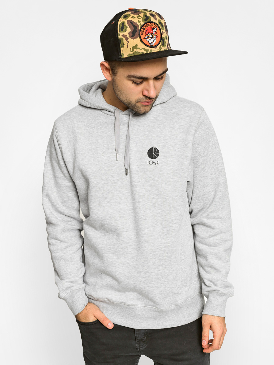Polar Skate Hoodie Fill Logo Side Pocket HD (grey heather/black)