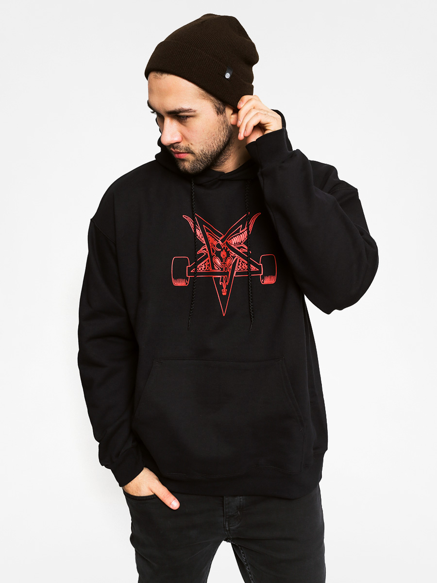 Black and outlet red thrasher hoodie