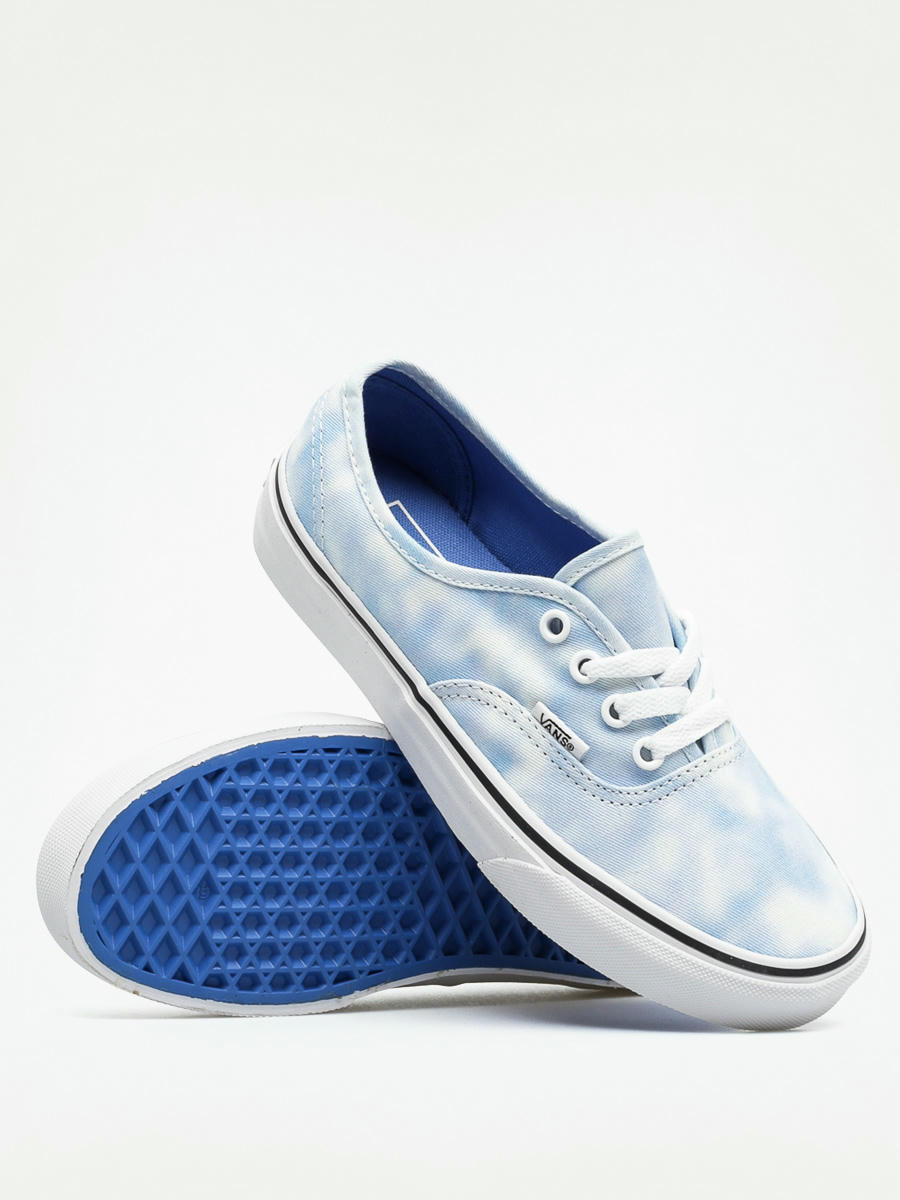 blue and white tie dye vans