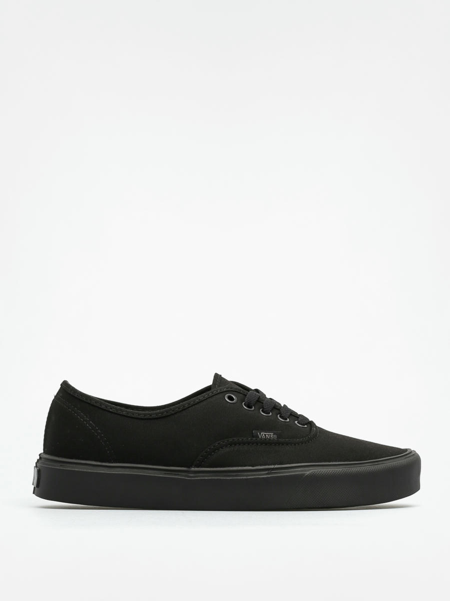 Black canvas vans best sale