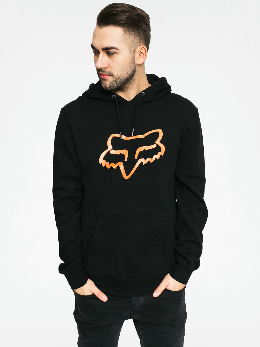 fox hoodie black orange