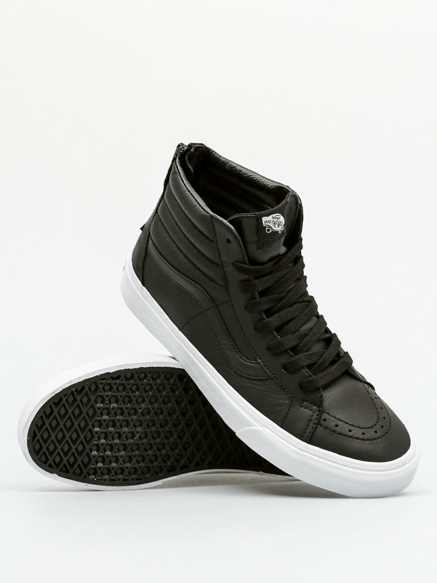 vans leather high tops zip