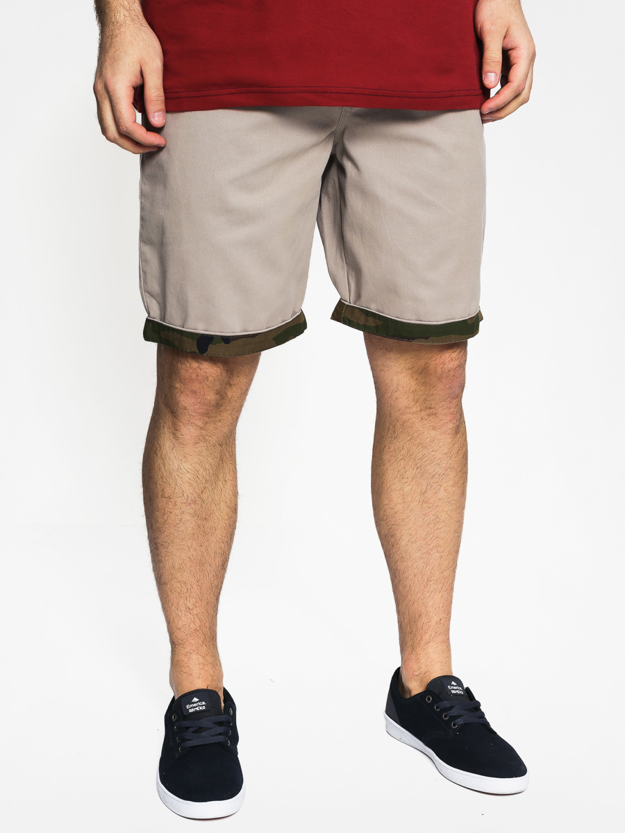 cuffed khaki shorts