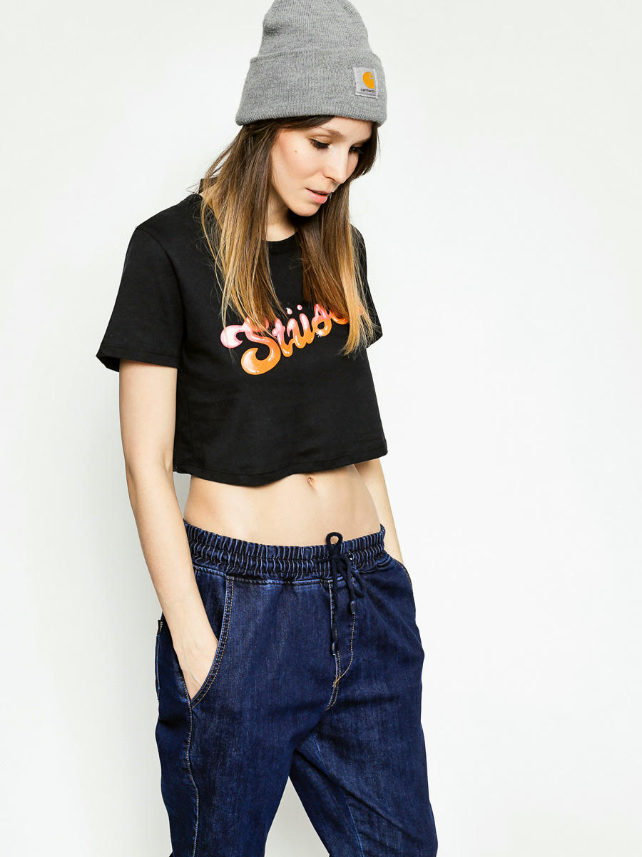 Stussy T-shirt Polished Classic Cropped Tee Wmn (black)