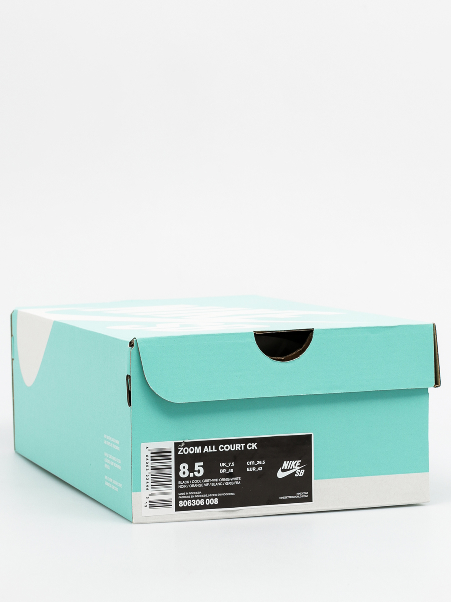 Nike SB Shoes Zoom All Court Ck (black/cool grey vvd orng white)
