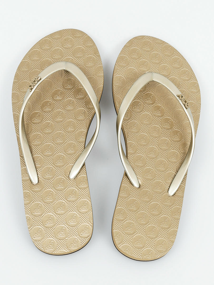 roxy gold flip flops