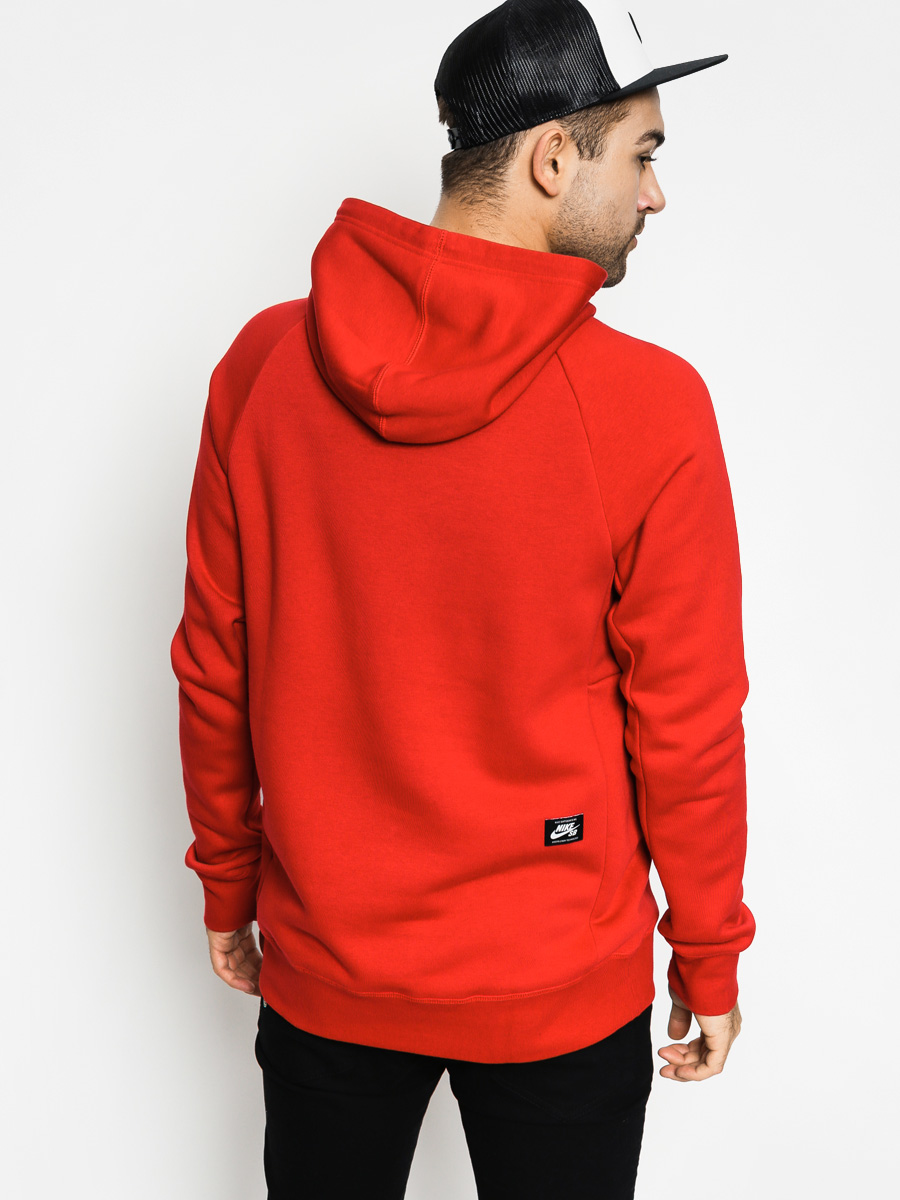 Nike SB Hoodie Icon Po Stripe HD (gym red/white)