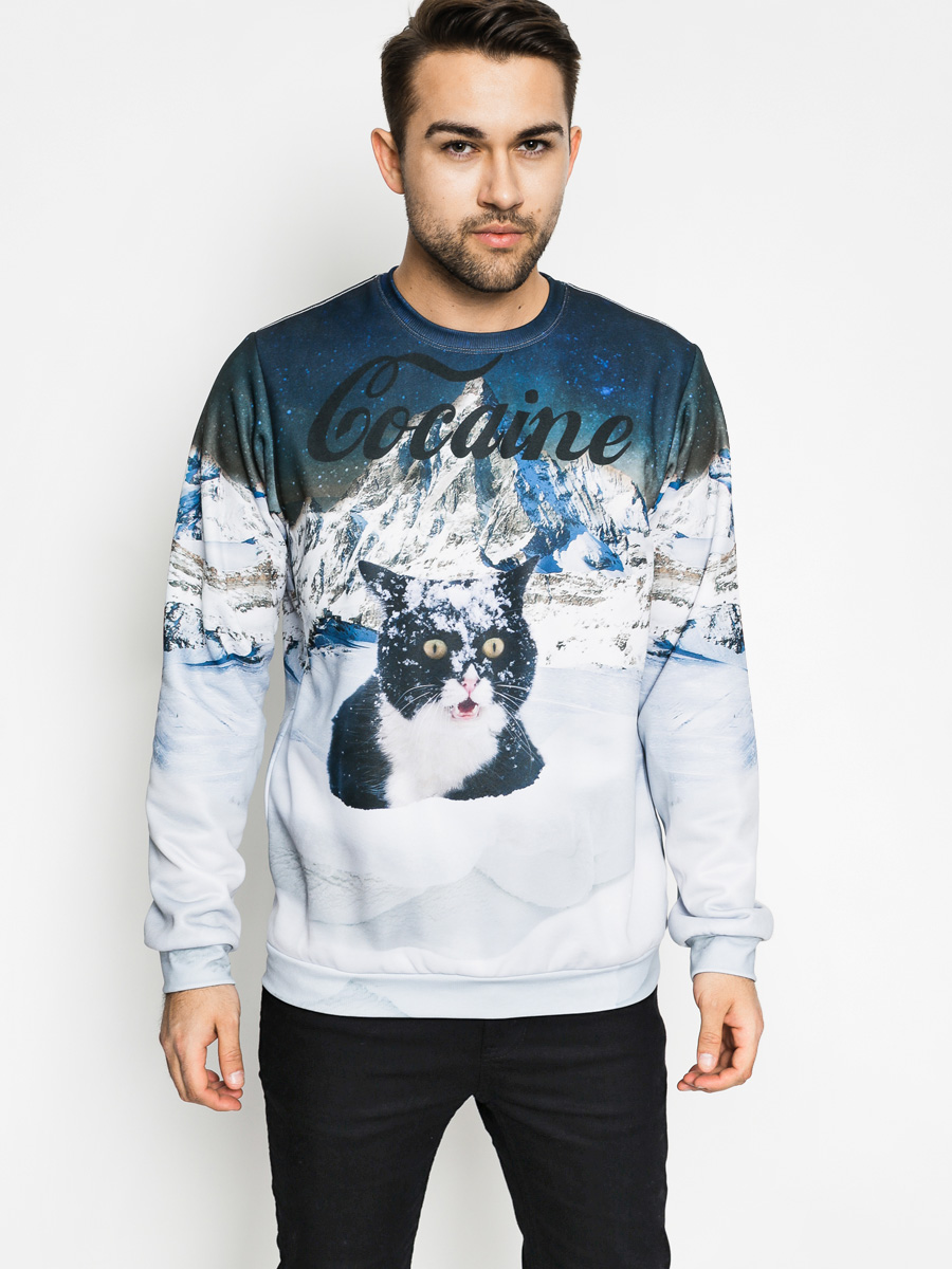 Bittersweet Sweatshirt Cocaine Cat Navy White