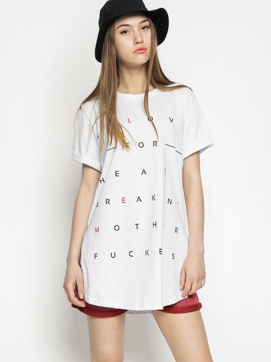 Diamante Wear T-shirt Gh Long No Love Wmn (white)