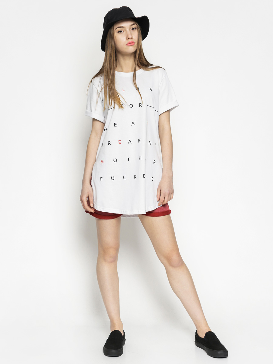 Diamante Wear T-shirt Gh Long No Love Wmn (white)