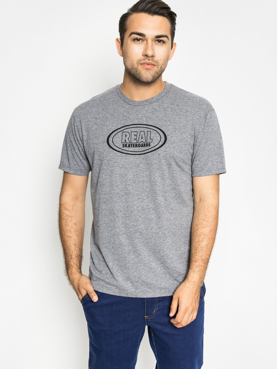 Real T-Shirt Oval (grey/black)