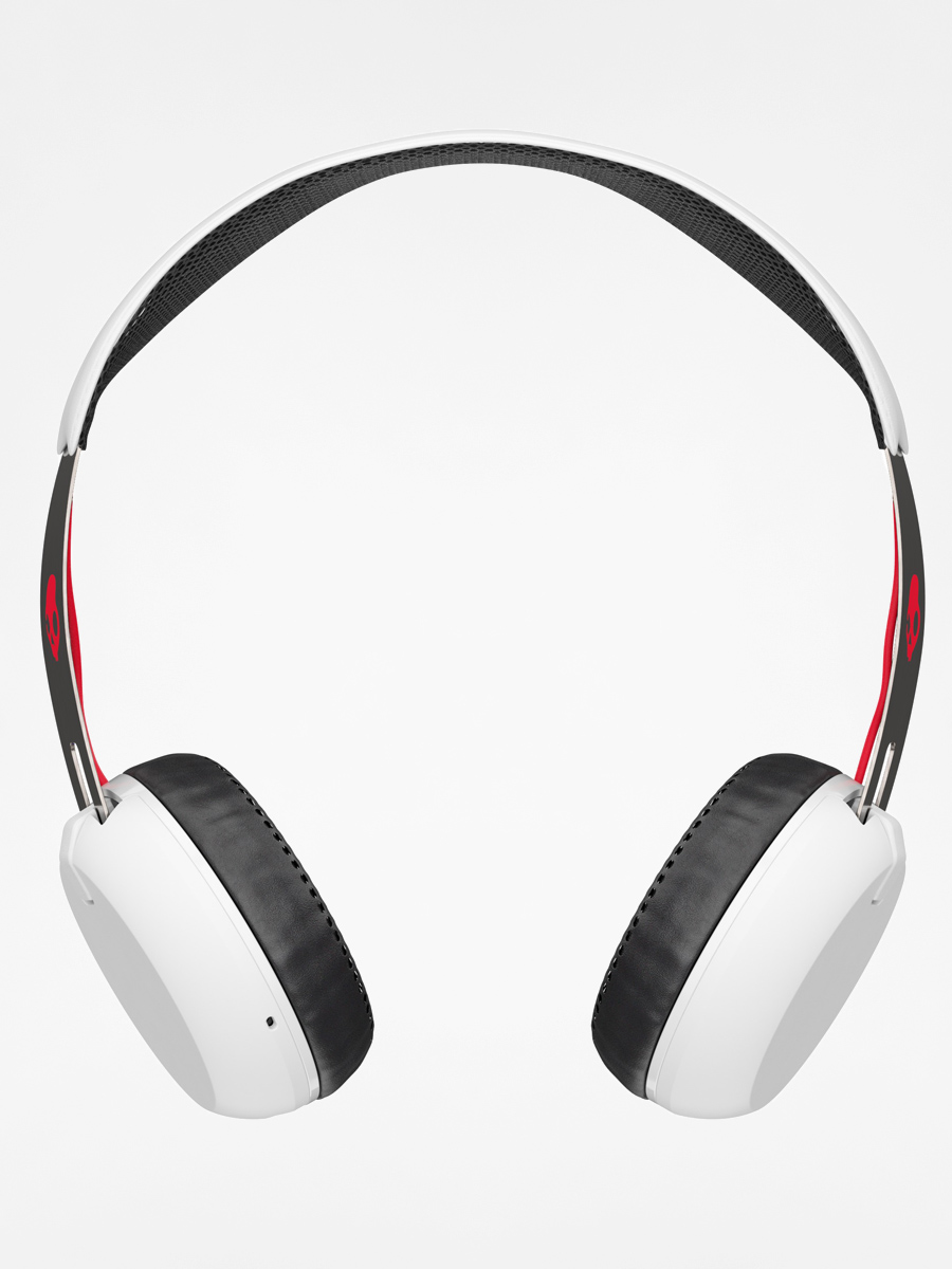 white and red headset