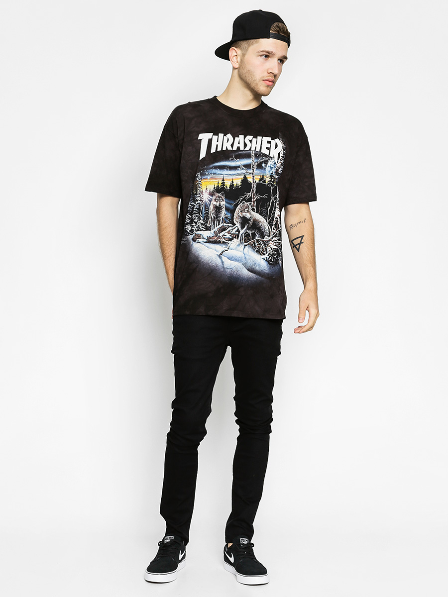 Thrasher T-Shirt 13 Wolves (black tie dye)