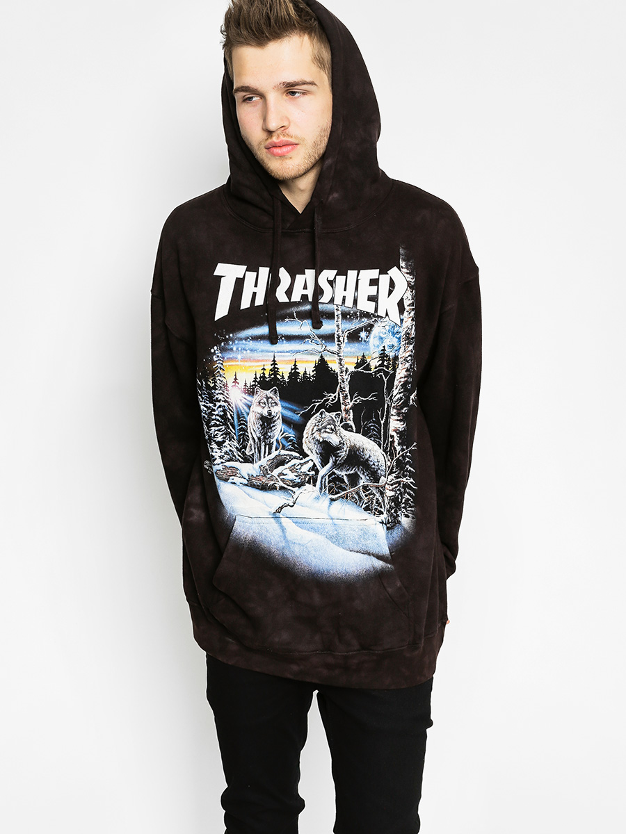 Thrasher Hoodie 13 Wolves HD (black tie dye)