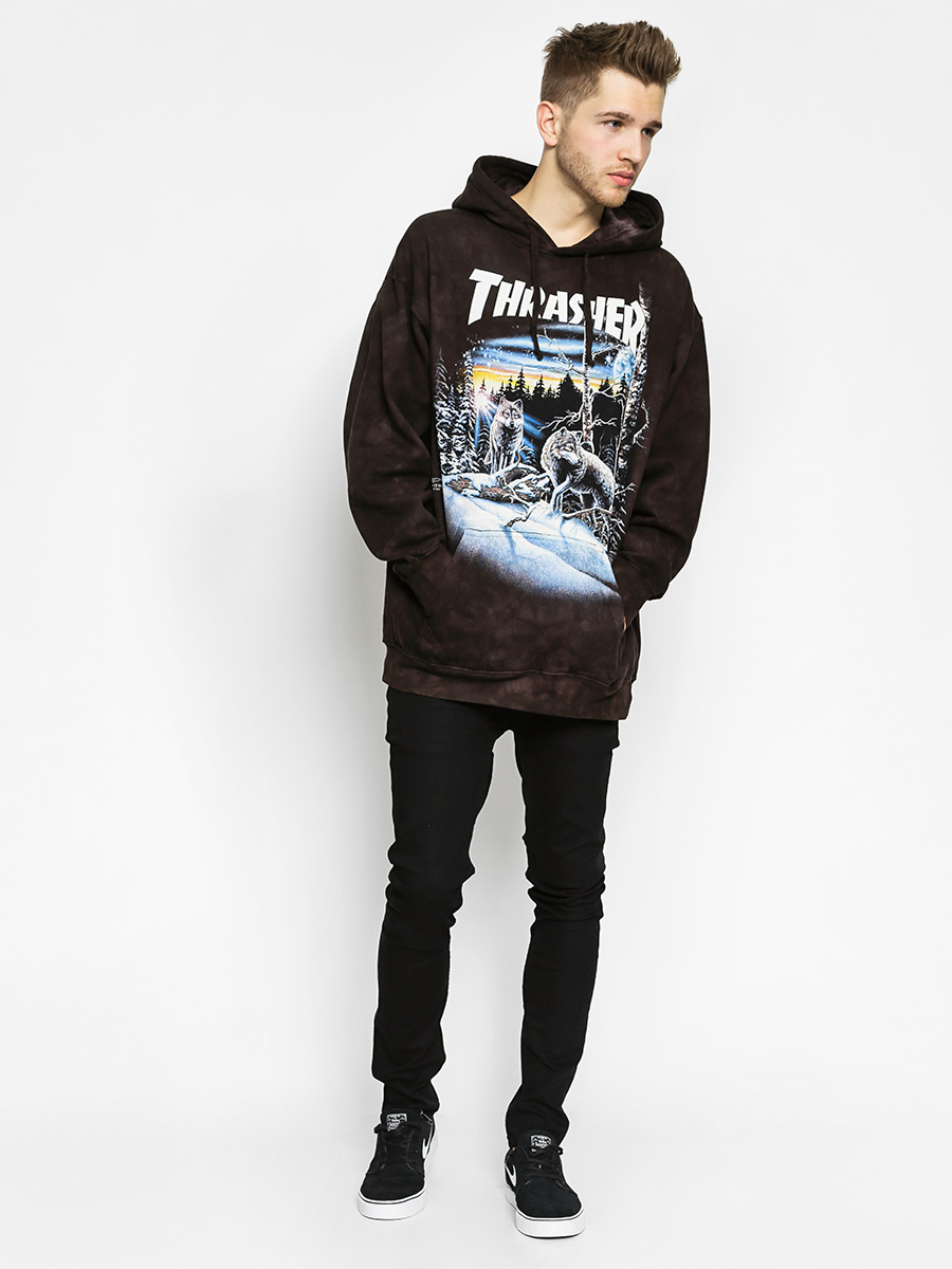 Thrasher Hoodie 13 Wolves HD (black tie dye)
